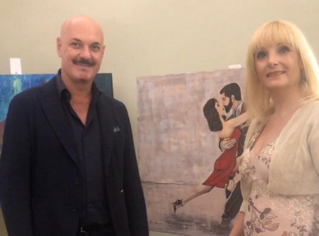 con l'attore teatrale e conduttore televisivo Edoardo Sylos Labini